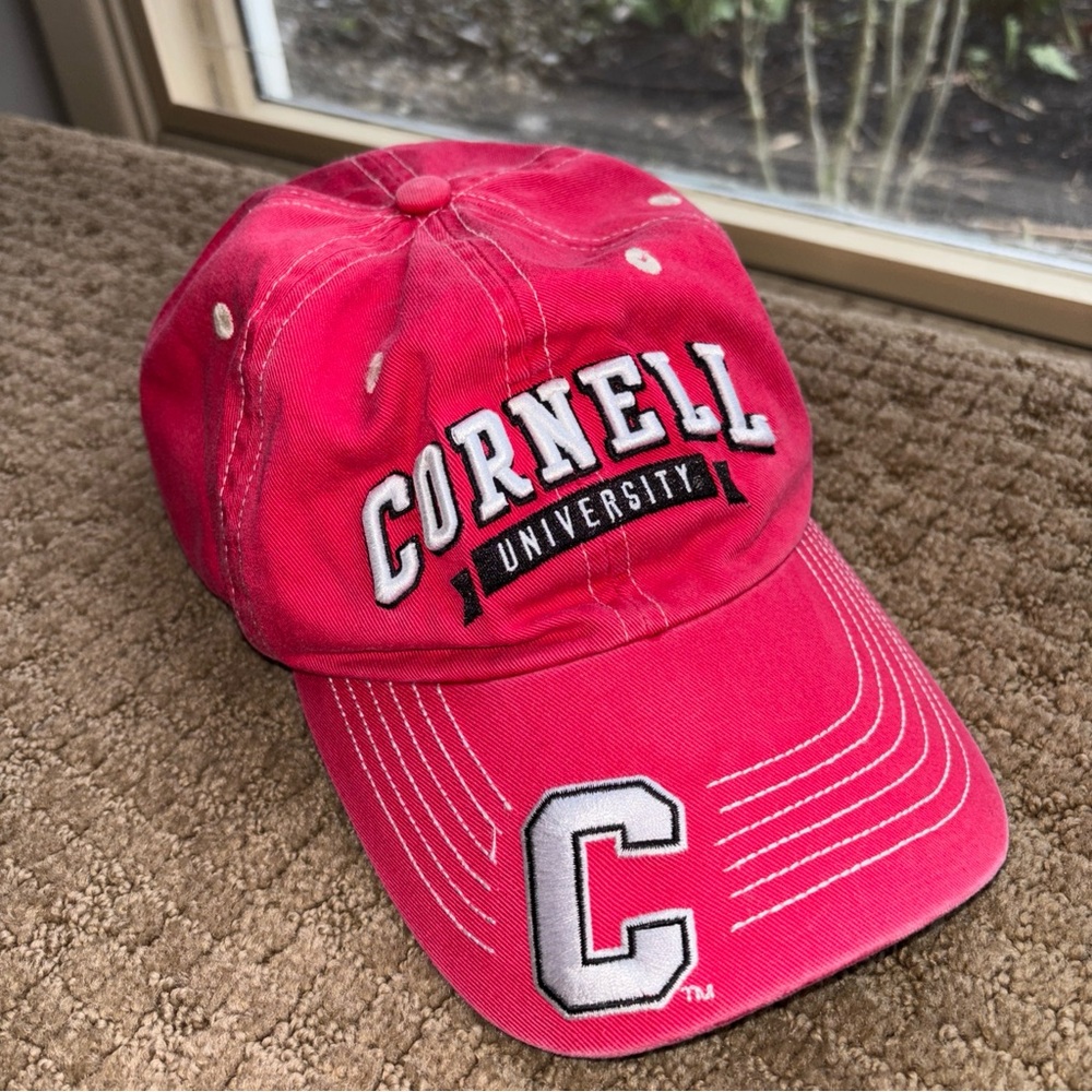 Cornell University Red Logo Baseball Cap embroidered champion vintage rare